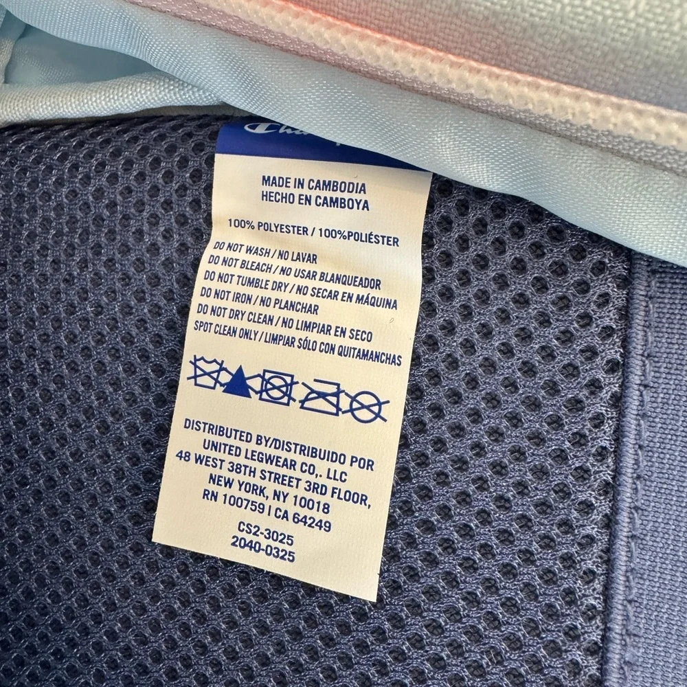 Champion Light Blue Backpack with Navy and Coral Trim - Picture 16 of 16